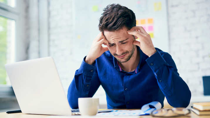 Jonge man met stress